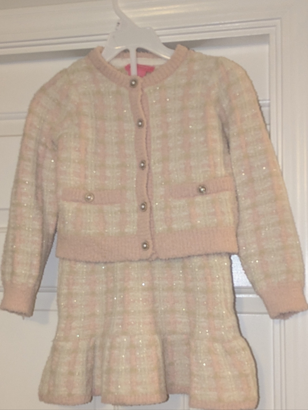 Girls' Sz4 Isaac Mizrahi Pink Soft Tweed-Stye Matching Set, Brand New. - Picture 11 of 11
